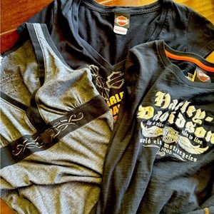 Harley Davidson, motorcycles women’s T-shirt bundle size small (4 shirts total)
